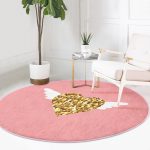 - RealHomes Dijital Baskılı Kaymaz Tabanlı Comfort Yuvarlak Halı - Realhomes  Sevgililer Günü Temalı Özel Tasarım Dijital Baskılı Modern Pembe Çocuk ve Genç Odası Yıkanabilir Kaymaz Tabanlı Yuvarlak Halı Realhomes
