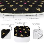 - RealHomes Dijital Baskılı Kaymaz Tabanlı Comfort Yuvarlak Halı - Realhomes Sevgililer Günü Temalı Özel Tasarım Dijital Baskılı Modern Siyah Koridor ve Antre Yıkanabilir Kaymaz Tabanlı Yuvarlak Halı Realhomes