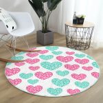 - RealHomes Dijital Baskılı Kaymaz Tabanlı Comfort Yuvarlak Halı - Realhomes  Sevgililer Günü Temalı Özel Tasarım Dijital Baskılı Modern Pembe Çocuk ve Genç Odası Yıkanabilir Kaymaz Tabanlı Yuvarlak Halı Realhomes