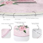 Sevgililer Günü Temalı Özel Tasarım Dijital Baskılı Modern Pembe Yatak Odası Yıkanabilir Kaymaz Tabanlı Yuvarlak Halı Realhomes