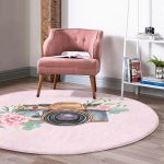 - RealHomes Dijital Baskılı Kaymaz Tabanlı Comfort Yuvarlak Halı - Realhomes  Sevgililer Günü Temalı Özel Tasarım Dijital Baskılı Modern Pembe Yatak Odası Yıkanabilir Kaymaz Tabanlı Yuvarlak Halı Realhomes
