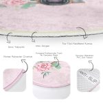 - RealHomes Dijital Baskılı Kaymaz Tabanlı Comfort Yuvarlak Halı - Realhomes  Sevgililer Günü Temalı Özel Tasarım Dijital Baskılı Modern Pembe Yatak Odası Yıkanabilir Kaymaz Tabanlı Yuvarlak Halı Realhomes