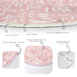 - RealHomes Dijital Baskılı Kaymaz Tabanlı Comfort Yuvarlak Halı - Realhomes  Sevgililer Günü Temalı Özel Tasarım Dijital Baskılı Modern Pembe Koridor ve Antre Yıkanabilir Kaymaz Tabanlı Yuvarlak Halı Realhomes