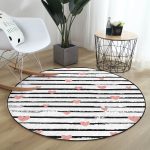 - RealHomes Dijital Baskılı Kaymaz Tabanlı Comfort Yuvarlak Halı - Realhomes  Sevgililer Günü Temalı Özel Tasarım Dijital Baskılı Modern Pembe Koridor ve Antre Yıkanabilir Kaymaz Tabanlı Yuvarlak Halı Realhomes