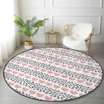 - RealHomes Dijital Baskılı Kaymaz Tabanlı Comfort Yuvarlak Halı - Realhomes  Sevgililer Günü Temalı Özel Tasarım Dijital Baskılı Modern Pembe Koridor ve Antre Yıkanabilir Kaymaz Tabanlı Yuvarlak Halı Realhomes