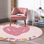 - RealHomes Dijital Baskılı Kaymaz Tabanlı Comfort Yuvarlak Halı - Realhomes Sevgililer Günü Temalı Özel Tasarım Dijital Baskılı Modern Pembe Yatak Odası Yıkanabilir Kaymaz Tabanlı Yuvarlak Halı Realhomes