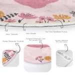 - RealHomes Dijital Baskılı Kaymaz Tabanlı Comfort Yuvarlak Halı - Realhomes Sevgililer Günü Temalı Özel Tasarım Dijital Baskılı Modern Pembe Yatak Odası Yıkanabilir Kaymaz Tabanlı Yuvarlak Halı Realhomes