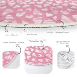 Sevgililer Günü Temalı Özel Tasarım Dijital Baskılı Modern Pembe Yatak Odası Yıkanabilir Kaymaz Tabanlı Yuvarlak Halı Realhomes