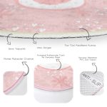 - RealHomes Dijital Baskılı Kaymaz Tabanlı Comfort Yuvarlak Halı - Realhomes  Sevgililer Günü Temalı Özel Tasarım Dijital Baskılı Modern Pembe Yatak Odası Yıkanabilir Kaymaz Tabanlı Yuvarlak Halı Realhomes