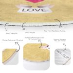 - RealHomes Dijital Baskılı Kaymaz Tabanlı Comfort Yuvarlak Halı - Realhomes  Sevgililer Günü Temalı Özel Tasarım Dijital Baskılı Modern Gold Yatak Odası Yıkanabilir Kaymaz Tabanlı Yuvarlak Halı Realhomes