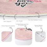 - RealHomes Dijital Baskılı Kaymaz Tabanlı Comfort Yuvarlak Halı - Realhomes  Sevgililer Günü Temalı Özel Tasarım Dijital Baskılı Modern Pembe Yatak Odası Yıkanabilir Kaymaz Tabanlı Yuvarlak Halı Realhomes