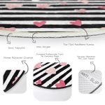 - RealHomes Dijital Baskılı Kaymaz Tabanlı Comfort Yuvarlak Halı - Realhomes  Sevgililer Günü Temalı Özel Tasarım Dijital Baskılı Modern Pembe Yatak Odası Yıkanabilir Kaymaz Tabanlı Yuvarlak Halı Realhomes