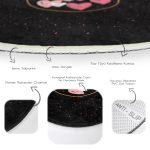 - RealHomes Dijital Baskılı Kaymaz Tabanlı Comfort Yuvarlak Halı - Realhomes  Sevgililer Günü Temalı Özel Tasarım Dijital Baskılı Modern Siyah Yatak Odası Yıkanabilir Kaymaz Tabanlı Yuvarlak Halı Realhomes