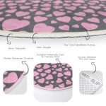 - RealHomes Dijital Baskılı Kaymaz Tabanlı Comfort Yuvarlak Halı - Realhomes  Sevgililer Günü Temalı Özel Tasarım Dijital Baskılı Modern Pembe Yatak Odası Yıkanabilir Kaymaz Tabanlı Yuvarlak Halı Realhomes