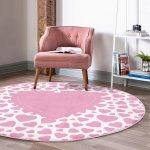 - RealHomes Dijital Baskılı Kaymaz Tabanlı Comfort Yuvarlak Halı - Realhomes Sevgililer Günü Temalı Özel Tasarım Dijital Baskılı Modern Pembe Yatak Odası Yıkanabilir Kaymaz Tabanlı Yuvarlak Halı Realhomes