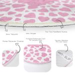 - RealHomes Dijital Baskılı Kaymaz Tabanlı Comfort Yuvarlak Halı - Realhomes Sevgililer Günü Temalı Özel Tasarım Dijital Baskılı Modern Pembe Yatak Odası Yıkanabilir Kaymaz Tabanlı Yuvarlak Halı Realhomes