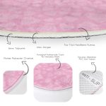 Sevgililer Günü Temalı Özel Tasarım Dijital Baskılı Modern Pembe Yatak Odası Yıkanabilir Kaymaz Tabanlı Yuvarlak Halı Realhomes