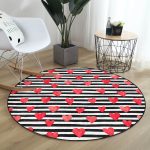 - RealHomes Dijital Baskılı Kaymaz Tabanlı Comfort Yuvarlak Halı - Realhomes Sevgililer Günü Temalı Özel Tasarım Dijital Baskılı Modern Bordo Yatak Odası Yıkanabilir Kaymaz Tabanlı Yuvarlak Halı Realhomes