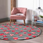 - RealHomes Dijital Baskılı Kaymaz Tabanlı Comfort Yuvarlak Halı - Realhomes Sevgililer Günü Temalı Özel Tasarım Dijital Baskılı Modern Bordo Yatak Odası Yıkanabilir Kaymaz Tabanlı Yuvarlak Halı Realhomes