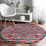 - RealHomes Dijital Baskılı Kaymaz Tabanlı Comfort Yuvarlak Halı - Realhomes Sevgililer Günü Temalı Özel Tasarım Dijital Baskılı Modern Bordo Yatak Odası Yıkanabilir Kaymaz Tabanlı Yuvarlak Halı Realhomes