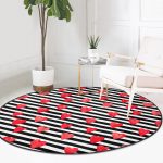 - RealHomes Dijital Baskılı Kaymaz Tabanlı Comfort Yuvarlak Halı - Realhomes Sevgililer Günü Temalı Özel Tasarım Dijital Baskılı Modern Bordo Yatak Odası Yıkanabilir Kaymaz Tabanlı Yuvarlak Halı Realhomes