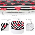 - RealHomes Dijital Baskılı Kaymaz Tabanlı Comfort Yuvarlak Halı - Realhomes Sevgililer Günü Temalı Özel Tasarım Dijital Baskılı Modern Bordo Yatak Odası Yıkanabilir Kaymaz Tabanlı Yuvarlak Halı Realhomes