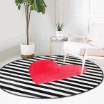 - RealHomes Dijital Baskılı Kaymaz Tabanlı Comfort Yuvarlak Halı - Realhomes  Sevgililer Günü Temalı Özel Tasarım Dijital Baskılı Modern Bordo Yatak Odası Yıkanabilir Kaymaz Tabanlı Yuvarlak Halı Realhomes