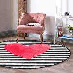 - RealHomes Dijital Baskılı Kaymaz Tabanlı Comfort Yuvarlak Halı - Realhomes  Sevgililer Günü Temalı Özel Tasarım Dijital Baskılı Modern Bordo Yatak Odası Yıkanabilir Kaymaz Tabanlı Yuvarlak Halı Realhomes