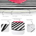 - RealHomes Dijital Baskılı Kaymaz Tabanlı Comfort Yuvarlak Halı - Realhomes  Sevgililer Günü Temalı Özel Tasarım Dijital Baskılı Modern Bordo Yatak Odası Yıkanabilir Kaymaz Tabanlı Yuvarlak Halı Realhomes