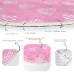 - RealHomes Dijital Baskılı Kaymaz Tabanlı Comfort Yuvarlak Halı - Realhomes Sevgililer Günü Temalı Özel Tasarım Dijital Baskılı Modern Pembe Yatak Odası Yıkanabilir Kaymaz Tabanlı Yuvarlak Halı Realhomes