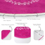 - RealHomes Dijital Baskılı Kaymaz Tabanlı Comfort Yuvarlak Halı - Realhomes  Sevgililer Günü Temalı Özel Tasarım Dijital Baskılı Modern Pembe Yatak Odası Yıkanabilir Kaymaz Tabanlı Yuvarlak Halı Realhomes