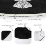 - RealHomes Dijital Baskılı Kaymaz Tabanlı Comfort Yuvarlak Halı - Realhomes Siyah Zeminde Mermer Motifli Geyik Tasarımlı Salon ve Oturma Odası Yıkanabilir Kaymaz Tabanlı Yuvarlak Halı Realhomes