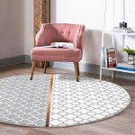 - RealHomes Dijital Baskılı Kaymaz Tabanlı Comfort Yuvarlak Halı - Realhomes  Gri ve Beyaz Ogea Desenli Dijital Baskılı Koridor Antre Yıkanabilir Kaymaz Tabanlı Yuvarlak Halı Realhomes