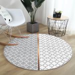 - RealHomes Dijital Baskılı Kaymaz Tabanlı Comfort Yuvarlak Halı - Realhomes  Gri ve Beyaz Ogea Desenli Dijital Baskılı Koridor Antre Yıkanabilir Kaymaz Tabanlı Yuvarlak Halı Realhomes