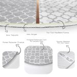 - RealHomes Dijital Baskılı Kaymaz Tabanlı Comfort Yuvarlak Halı - Realhomes  Gri ve Beyaz Ogea Desenli Dijital Baskılı Koridor Antre Yıkanabilir Kaymaz Tabanlı Yuvarlak Halı Realhomes