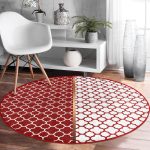 - RealHomes Dijital Baskılı Kaymaz Tabanlı Comfort Yuvarlak Halı - Realhomes  Bordo ve Beyaz Ogea Desenli Dijital Baskılı Modern Koridor Antre Yıkanabilir Kaymaz Tabanlı Yuvarlak Halı Realhomes