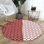 - RealHomes Dijital Baskılı Kaymaz Tabanlı Comfort Yuvarlak Halı - Realhomes  Bordo ve Beyaz Ogea Desenli Dijital Baskılı Modern Koridor Antre Yıkanabilir Kaymaz Tabanlı Yuvarlak Halı Realhomes