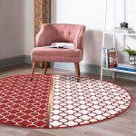 - RealHomes Dijital Baskılı Kaymaz Tabanlı Comfort Yuvarlak Halı - Realhomes  Bordo ve Beyaz Ogea Desenli Dijital Baskılı Modern Koridor Antre Yıkanabilir Kaymaz Tabanlı Yuvarlak Halı Realhomes