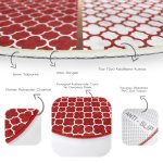 - RealHomes Dijital Baskılı Kaymaz Tabanlı Comfort Yuvarlak Halı - Realhomes  Bordo ve Beyaz Ogea Desenli Dijital Baskılı Modern Koridor Antre Yıkanabilir Kaymaz Tabanlı Yuvarlak Halı Realhomes