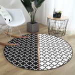 - RealHomes Dijital Baskılı Kaymaz Tabanlı Comfort Yuvarlak Halı - Realhomes Siyah ve Beyaz Ogea Desenli Dijital Baskılı Koridor Antre Yıkanabilir Kaymaz Tabanlı Yuvarlak Halı Realhomes