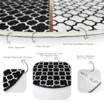 - RealHomes Dijital Baskılı Kaymaz Tabanlı Comfort Yuvarlak Halı - Realhomes Siyah ve Beyaz Ogea Desenli Dijital Baskılı Koridor Antre Yıkanabilir Kaymaz Tabanlı Yuvarlak Halı Realhomes