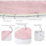 - RealHomes Dijital Baskılı Kaymaz Tabanlı Comfort Yuvarlak Halı - Realhomes  Hello Beautiful Mavi ve Pembe Dijital Baskılı Koridor Antre Yıkanabilir Kaymaz Tabanlı Yuvarlak Halı Realhomes