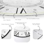 - RealHomes Dijital Baskılı Kaymaz Tabanlı Comfort Yuvarlak Halı - Realhomes  Roma Rakamlarıyla Saat Tasarımlı Dijital Baskılı Modern Siyah Salon ve Oturma Odası Yıkanabilir Kaymaz Tabanlı Yuvarlak Halı Realhomes