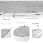 - RealHomes Dijital Baskılı Kaymaz Tabanlı Comfort Yuvarlak Halı - Realhomes  Hello Beautiful Siyah ve Beyaz Dijital Baskılı Modern Koridor Antre Yıkanabilir Kaymaz Tabanlı Yuvarlak Halı Realhomes