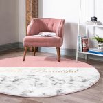 - RealHomes Dijital Baskılı Kaymaz Tabanlı Comfort Yuvarlak Halı - Realhomes Hello Beautiful Pembe ve Mermer Dijital Baskılı Koridor Antre Yıkanabilir Kaymaz Tabanlı Yuvarlak Halı Realhomes