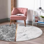 - RealHomes Dijital Baskılı Kaymaz Tabanlı Comfort Yuvarlak Halı - Realhomes Siyah ve Beyaz Mermer Tasarımlı Dijital Baskılı Gri Salon Oturma Odası Yıkanabilir Kaymaz Tabanlı Yuvarlak Halı Realhomes