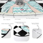 - RealHomes Dijital Baskılı Kaymaz Tabanlı Comfort Yuvarlak Halı - Realhomes  Dama Zeminli Fotoğraf Çeken Kız Tasarımlı Dijital Baskılı Modern Turkuaz Çocuk ve Genç Odası Kaymaz Tabanlı Yuvarlak Halı Realhomes