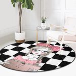 - RealHomes Dijital Baskılı Kaymaz Tabanlı Comfort Yuvarlak Halı - Realhomes Dama Zeminli Kitap Okuyan Kız Tasarımlı Dijital Baskılı Modern Pembe Çocuk ve Genç Odası Yıkanabilir Kaymaz Tabanlı Yuvarlak Halı Realhomes