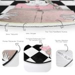 - RealHomes Dijital Baskılı Kaymaz Tabanlı Comfort Yuvarlak Halı - Realhomes Dama Zeminli Kitap Okuyan Kız Tasarımlı Dijital Baskılı Modern Pembe Çocuk ve Genç Odası Yıkanabilir Kaymaz Tabanlı Yuvarlak Halı Realhomes