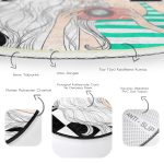 Dama Zeminli Fotoğraf Çeken Kız Tasarımlı Dijital Baskılı Modern Yeşil Çocuk ve Genç Odası Yıkanabilir Kaymaz Tabanlı Yuvarlak Halı Realhomes